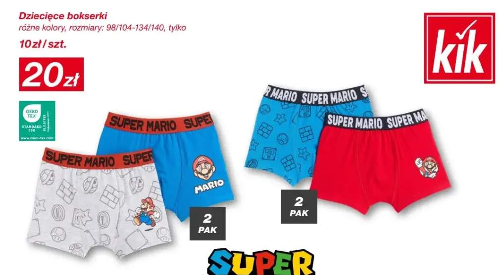 bokserki dziecięce