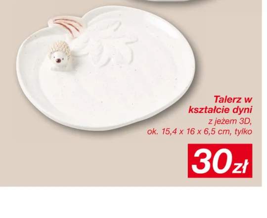 Talerz w kształcie dyni z jeżem 3D