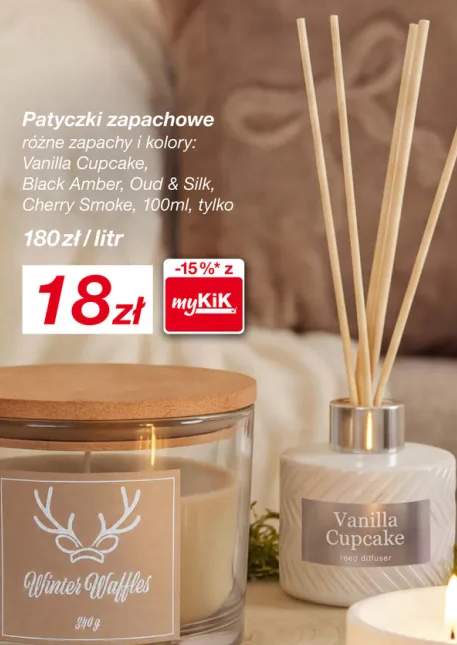 Patyczki zapachowe Vanilla Cupcake +3 warianty