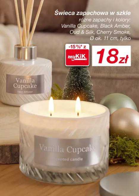 Świeca zapachowa w szkle Vanilla Cupcake +3 warianty