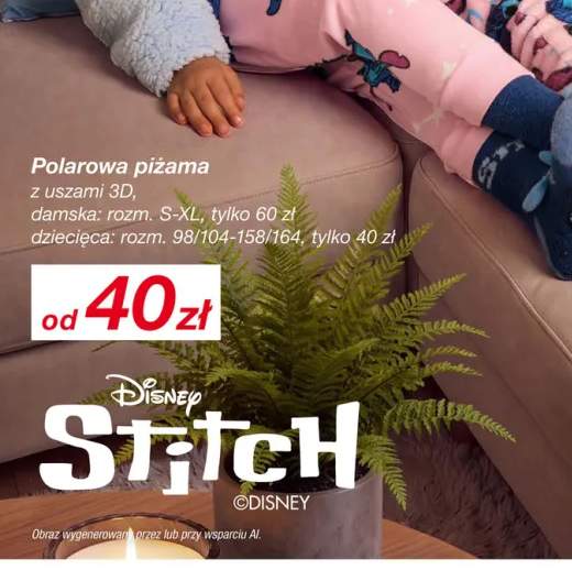 Polarowa piżama damska z uszami 3D Disney +1 wariant