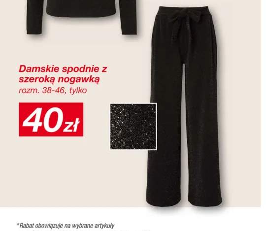 Damskie spodnie z szeroką nogawką