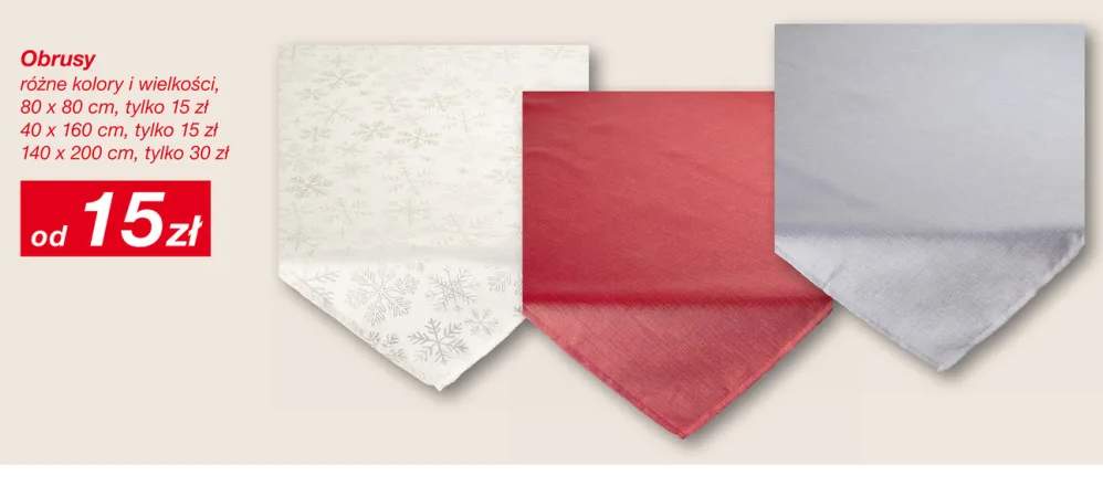 Obrus 80x80 cm +2 warianty