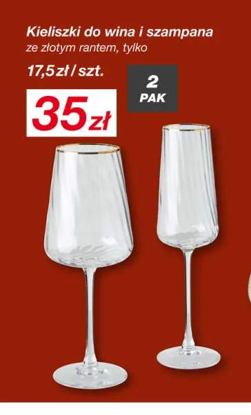 Kieliszki do wina ze złotym rantem 2-pak +1 wariant